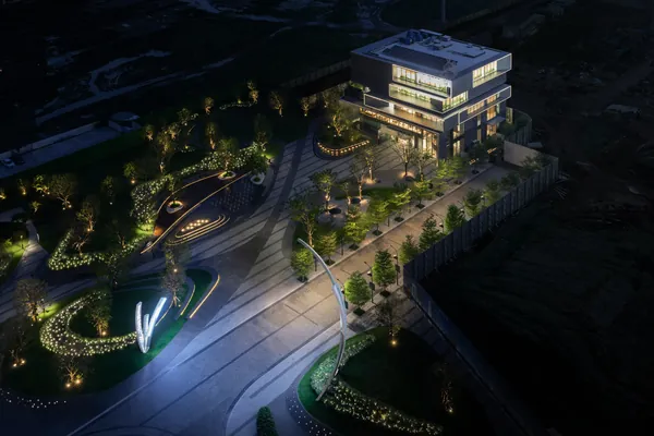 Foshan City Showroom night elevation