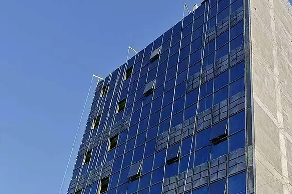 Completed Baghdad commercial facade at handover